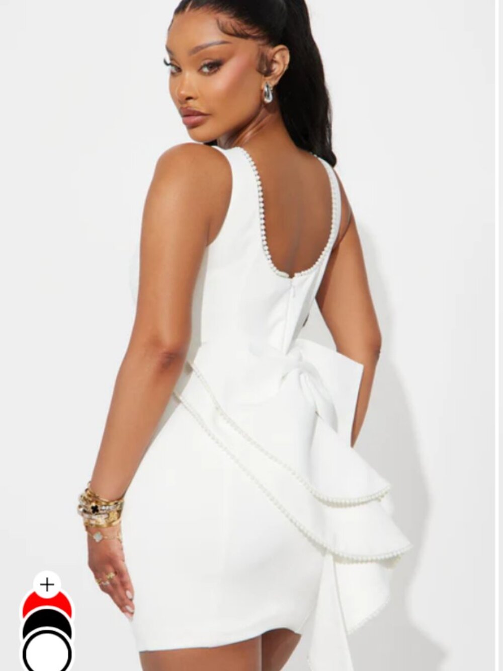 Bride Time Bow Mini Dress Off White/light cream Size 4